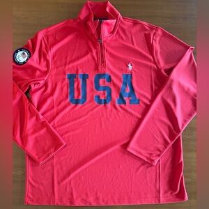 Polo Ralph Lauren 2020 Team USA Paralympic 1/4 Zip Pullover NWOT Red Large
